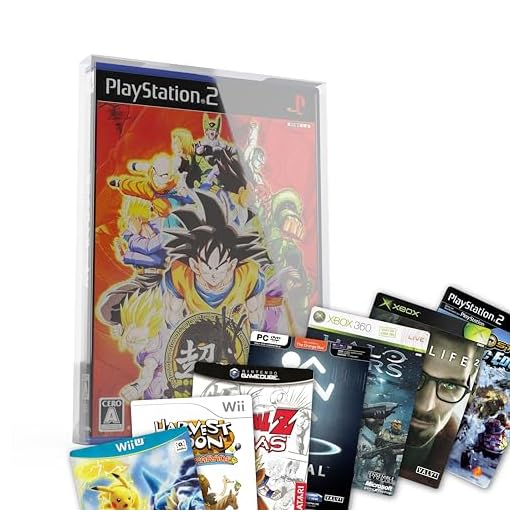 Scatola trasparente per videogiochi per PlayStation 2, Xbox 360, DVD, PC, XBOX, Wii e Wii U - Scatola per videogiochi retrò 14*19,6*1,8 cm, protezione per videogiochi in PET (PlayStation 2) (10 pezzi)