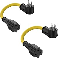 Vista 9 de Cable adaptador de enchufe doméstico de 1 pie de 12 AWG en ángulo recto de 15 amperios a 20 amperios, cable adaptador de enchufe de 90 grados Nema