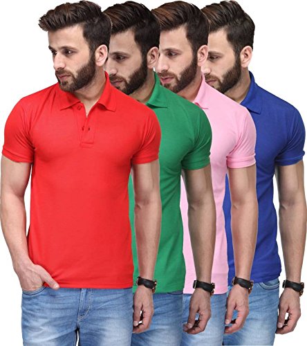 Image of T.N.X Men's Regular Fit Polos (Pack of 4)