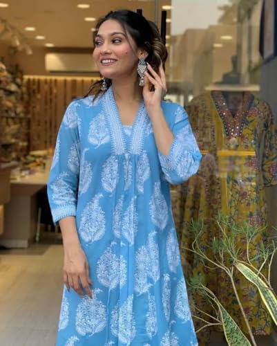 Image of PARTHVI Women's Rayon Blend Anarkali Printed Kurta with Pant & Dupatta & Dupatta