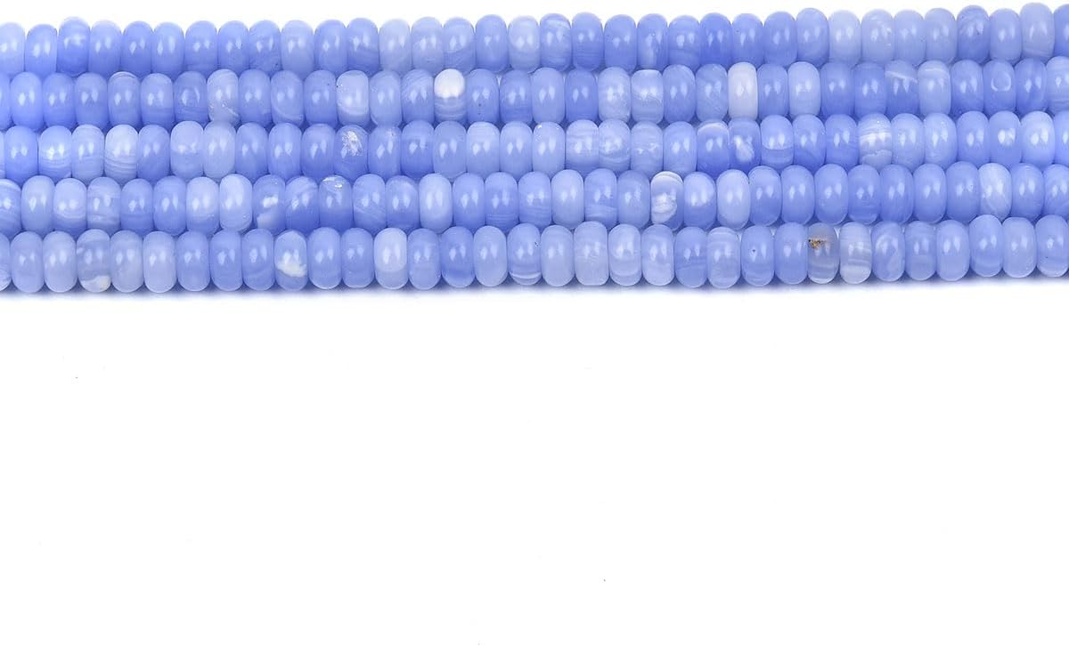160pcs 4x2mm Blue Lace Agate Disk Rondelle Spacer Stone Semi Precious Gemstone Loose Beads for Jewelry Making 15 Inch - Image 2