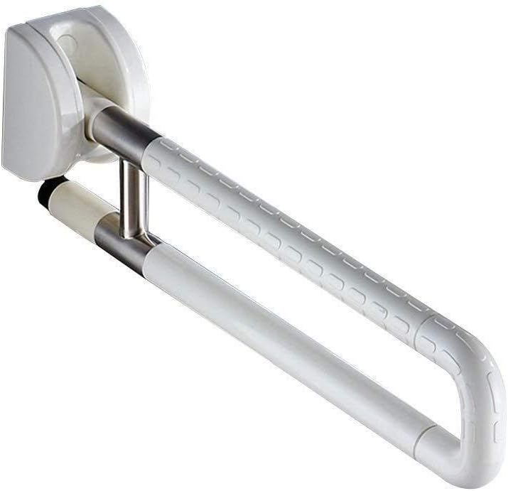 Grab Bar,Safety Grab Bar Bathroom Handrail Wall Mounted Towel Holder Stainless Steel Coated with White Nylon Barrier-Free Textured Portable Elderly