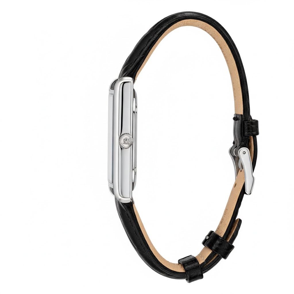 DUGENA Unisex-Armbanduhr 4460699 Quadra Classica, Quarz, weißes Zifferblatt, Edelstahlgehäuse, gehärtetes Mineralglas, Lederarmband, Dornschließe, 3 bar