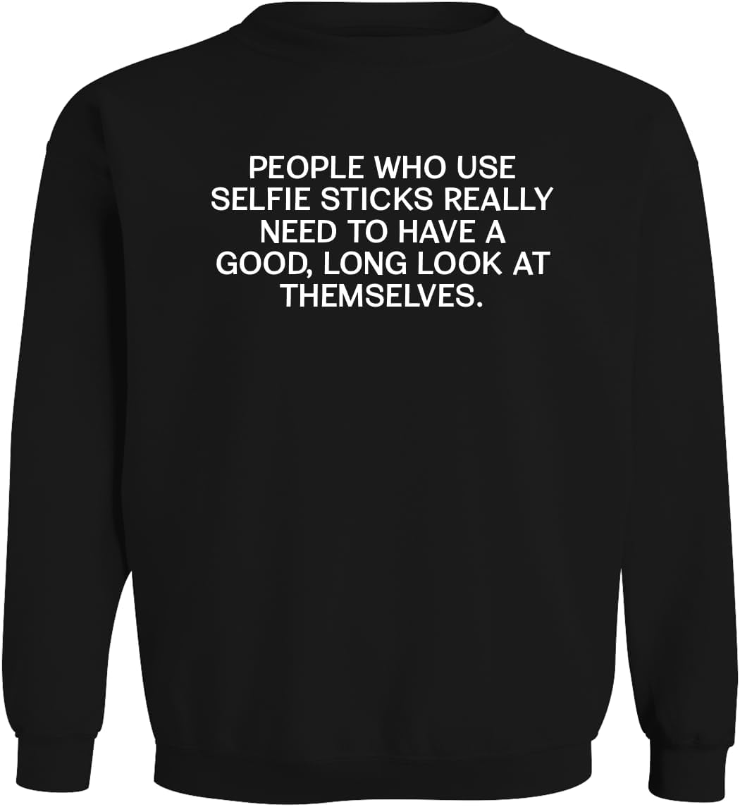 People Who Use Selfie Sticks Really Need to Have A Good, Long Look at Themselves. - Men's Soft & Comfortable Long Sleeve T-Shirt CP05 Black