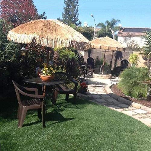 Parasol de jardin 2.4m inclinable grand format CLSDRZC ombrage extérieur paille - 6