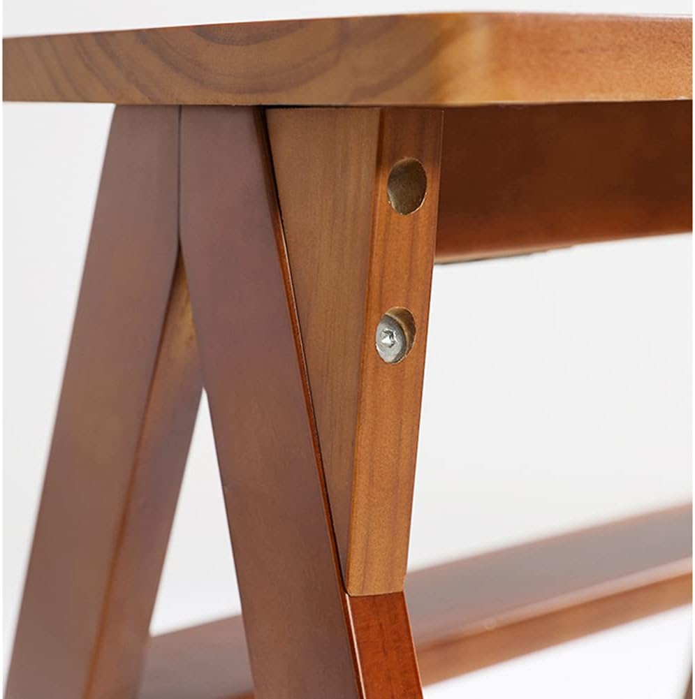 Folding Step Stool Step Stools Folding 3 Step Stool for Adult/Seniors, Portable Wooden Step Ladder for Ki (Natural R)