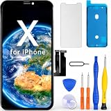LL TRADER Schermo per iPhone X LCD 5,8'' e Kit di Riparazione | Display FHD con 3D Touch e Digitalizzatore, Dotato di Nastro Adesivo Impermeabile e Pellicola Protettiva