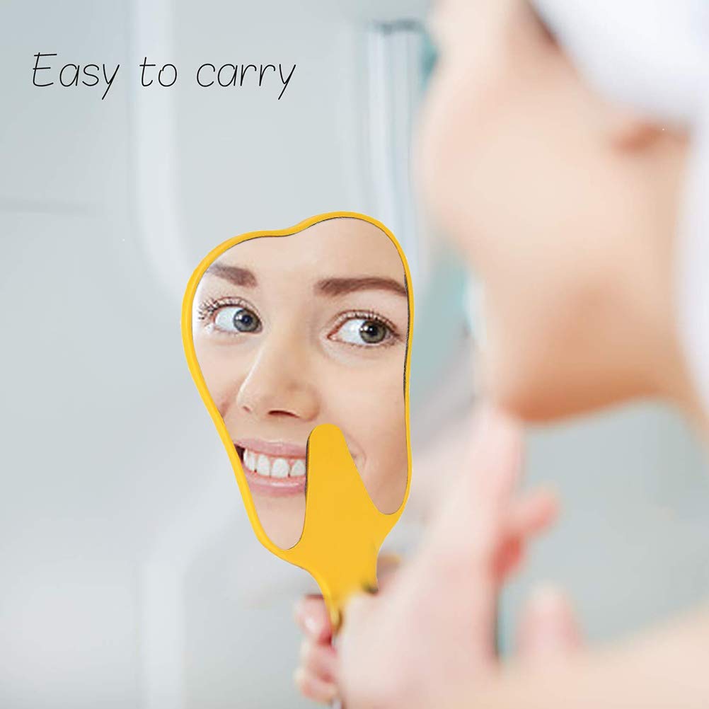 Specchio dentale a forma di molare, portatile, con manico, per saloni, barbieri e trucchi, ideale per toelettatura e rasatura.