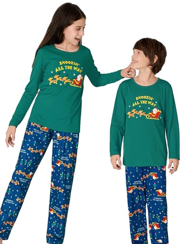 Image of Beezizac Girls Pajamas Cute Print Short /Long Sleeve Pants Set Size 6-18