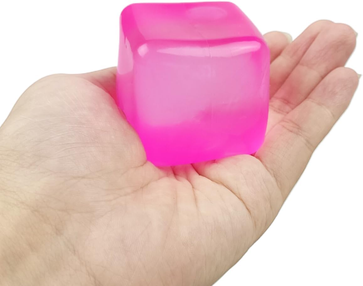 Anditoy 4 Pack Square Cube Stress Balls Sensory Fidget Toys for Adults Kids Boys Girls Stress Relief Christmas Stocking Stuffers Gifts