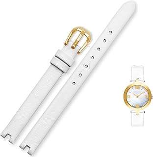 La correa de reloj de cuero vacuno es adecuada para Tissot con muescas 1853 Flamenco Series T003/209, cadena de reloj para mujer, 8, 10, 12 mm, color negro