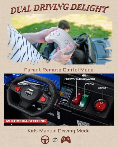 Image of Driving EV Cars for 1, 2, 3, 4, 5, 6 Years | Remote + Steering + Mobile App Control | Kids Jeeps (Entery Level Jeeps [2-6 Years]-Branco, Red)
