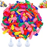 1200Pcs Assorted Water Balloons Bombs with Hose Nozzle Fight Games Summer Pool Splash Fight Outdoor Garden Toys Fun Kids Party Bag Fillers