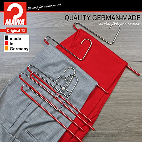 Mawa by Reston Lloyd Non-Slip Space Saving Clothes Hanger with Single Rod for Pants, Style KH35U, Red, Set of 160 - Image 6