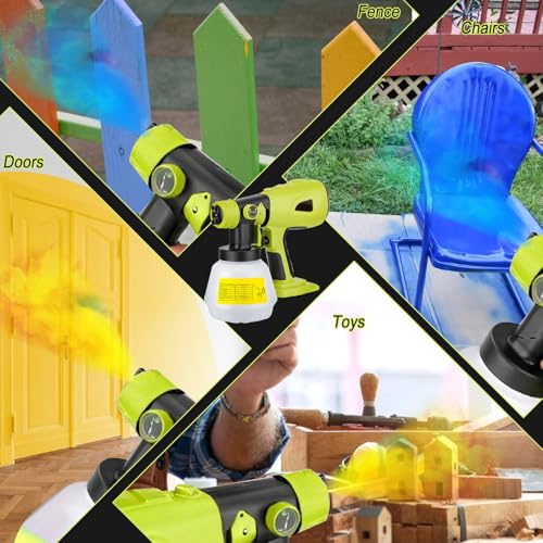 Cordless Paint Sprayer for Ryobi 18V Battery, Handheld HVLP Electric Paint Spray Gun with 4 Nozzles 1000ML Container for Walls Fence DIY House Home Painting - Image 9