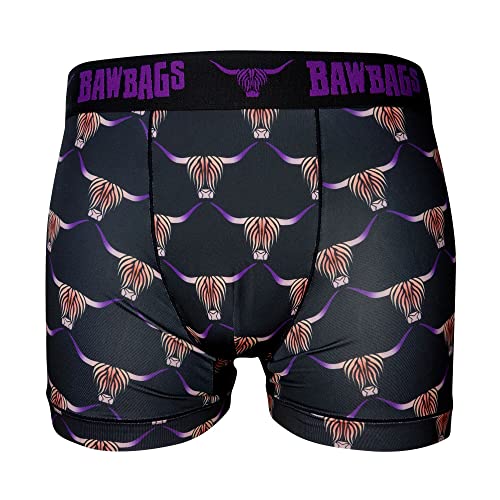 Bawbags Cool De Sacs Highland Cow Technical Boxer Shorts XL Black