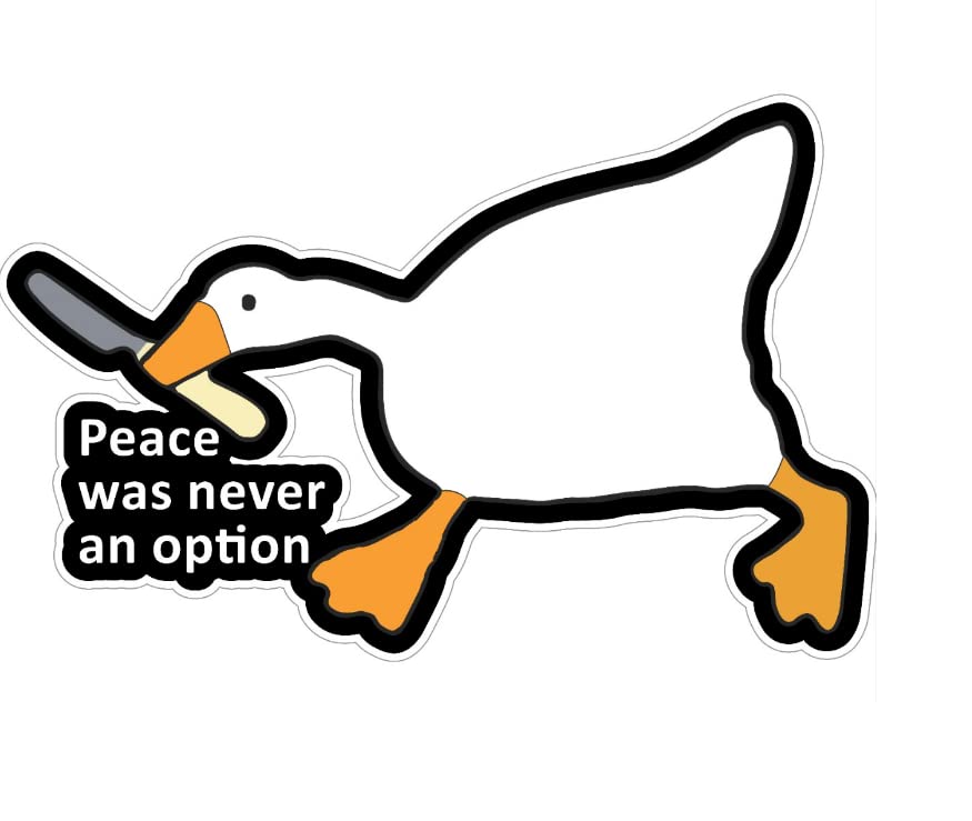 H&amp;S Peace was Never an Option Sticker - Indoor/Outdoor Vinyl Sticker Decal for Laptop | Windows | Bumpers | Size: 5