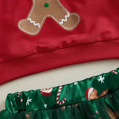 Toddler Baby Girl Christmas Outfits Long Sleeve Crewneck Sweatshirt Pullover Tulle Dress Cute Fall Winter Outfit4