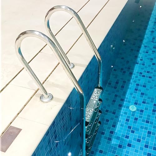 Third Order Stainless Steel Swimming Pool Ladder, 2-Step Non-Slip Pool Steps for Indoor/Outdoor Use, Ergonomic Design, Easy Assembly, Durable and Safe Pool Stairs