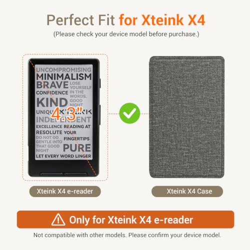 Image of CoBak Magnetic Case for XTEINK X4, Ultra-Lightweight Protective Cover for Xteink X4 E-Reader, Secure Magnetic Attachment(Pattern Gray)