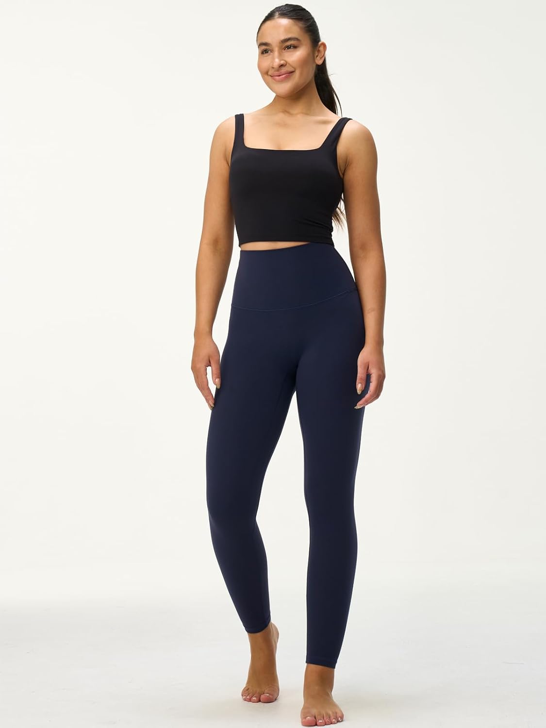 Womens U Neck Longline Padded Sports Bra Crop Tank Top Supportive Wide Straps Yoga Workout Bras,Light Compression - Image 6