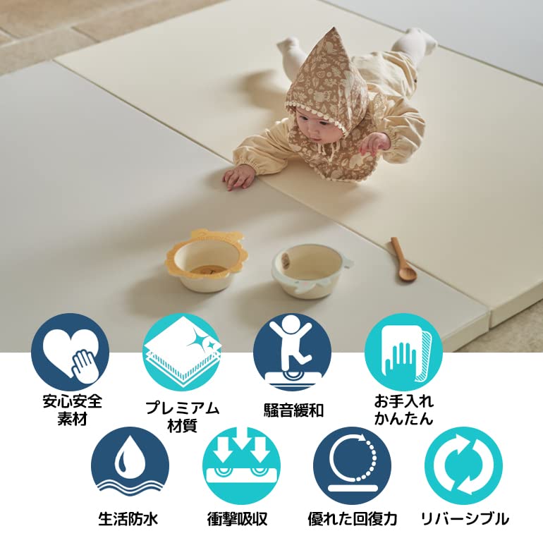 Amazon.co.jp: Caraz カラズ プレイマット 2段 140×140cm 厚さ4cm 3段