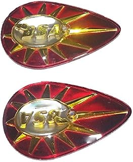 BSA A65 - Juego de monograma para depósito de combustible y gasolina, diseño de ojos rojos, color marrón