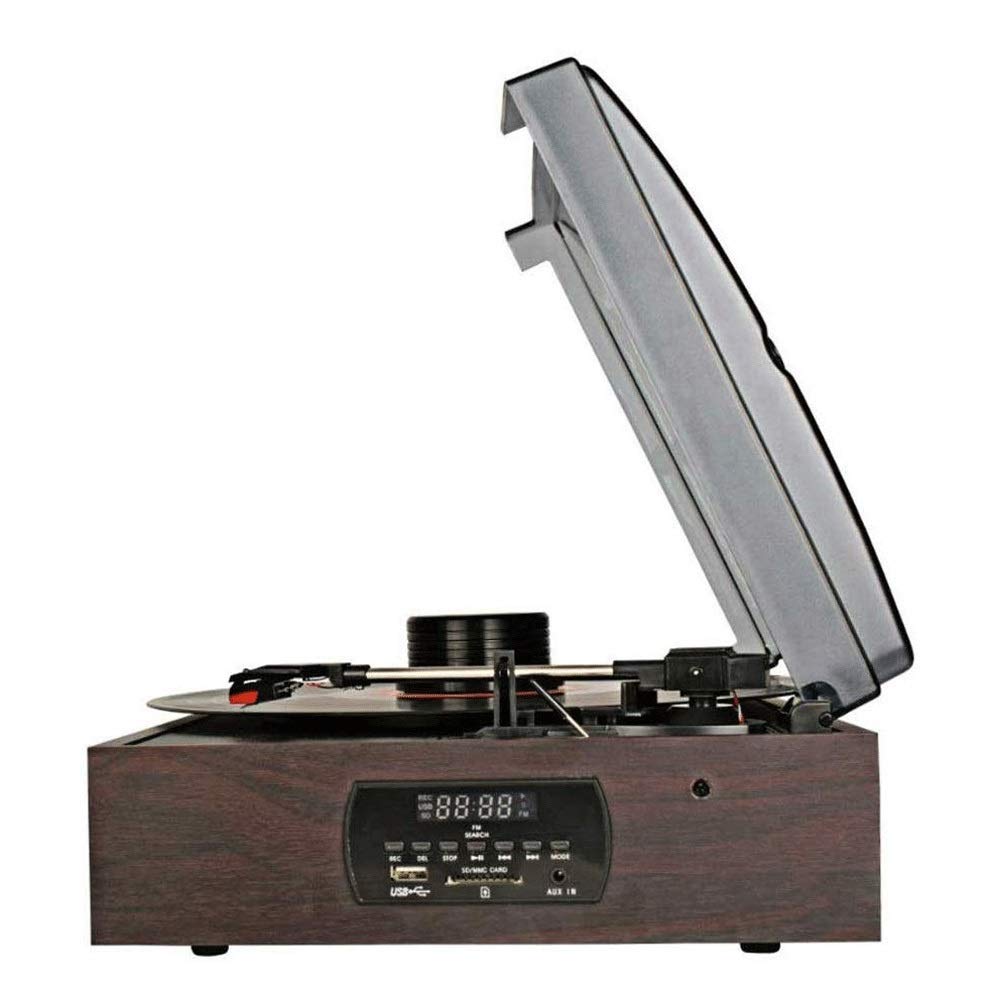 Vintage platenspeler Vinyl platenspeler draaitafel, draagbare stereo draaitafel met 3 snelheden en ingebouwde luidsprekers, audio Vintage multifunctionele LP pl
