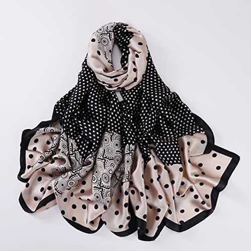 Image of ZDMHSH Fashion Scarves Scarf 100% Silk Feeling Scarf Silk Like Scarves Long Lightweight Sunscreen Shawls for Women