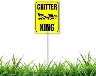 Critter Animals Crossing Xing Sign With Stakes 8 x 12 inch