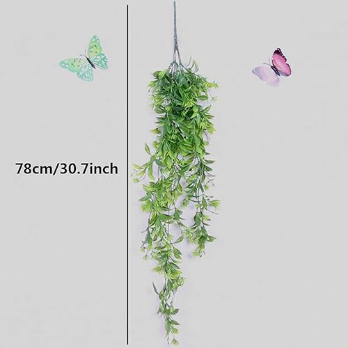 Miniatura 8 de FOMAISELF 2 flores artificiales para colgar en la pared, flores artificiales decorativas de jardín, plantas falsas para interiores y exteriores,