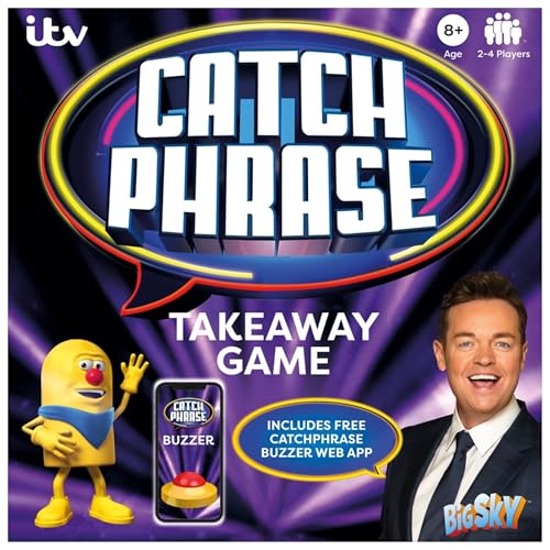 rightclick TV Game Show Board Game – Family Party Games with Quiz, Buzzer & Challenge Rounds – Classic Show-Inspired Fun for Kids, Board Games For Teens & Adults (Catch Phrase)