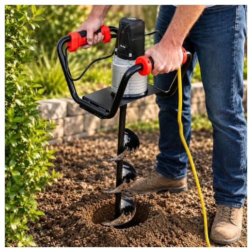 XtremepowerUS 85060 Post Hole Digger w/6" Bit Electric 1500W Auger Digging Drill