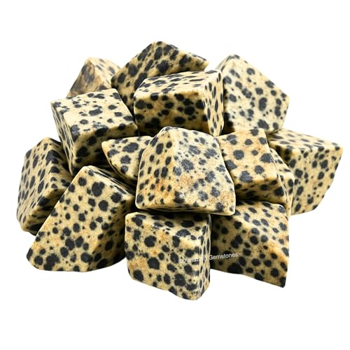 Image of Amazing Gemstone Dalmatian Jasper Raw Crystals and Healing Stones, Natural Rocks for Tumbling - DIY Raw Stones and Crystals, 2 Pieces