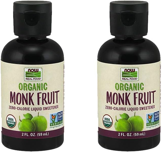 NOW Foods Monk Fruit Liquid Organic, 2 Fluid Ounce (2 Pack)