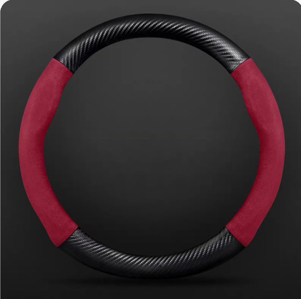 ZHANGLX Car Steering Wheel Cover for Dodge Durango 3/2/1.Gen SXT/GT/RT/Citadel/SRT/SRT Hellcat 1998-2025, Stylish Non Slip Premium Steering Wheel Cover for Steering Wheel With Logo