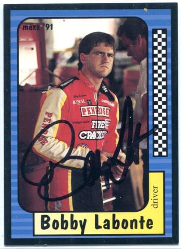 Bobby Labonte Autographed 1991 JR Maxx Race Card - Autographed NASCAR Cards