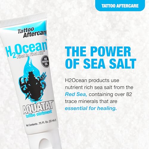 H2Ocean Aquatat Tattoo Healing Ointment - Tattoo Aftercare Cream for Tattoo Supplies - Fragrance- & Dye-Free Tattoo Care Ointment with Vitamins A & B - 0.75 oz - Thumbnail 3