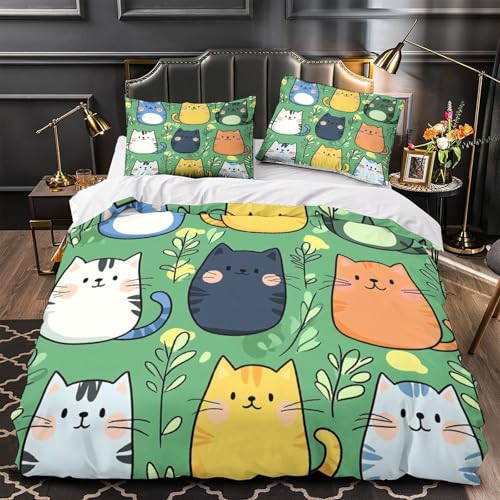 Housse de couette hypoallergénique microfibre douce motif chien 3D
