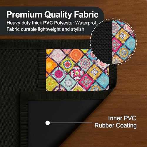 Image of Refrigerator Single Door Waterproof, Dustproof, Refrigerator Top Cover, Protective Cover for Fridges with Extra Storage Space Nylon Top cover with 6 Storage Pockets ( Multi, 130 x 54 cm )