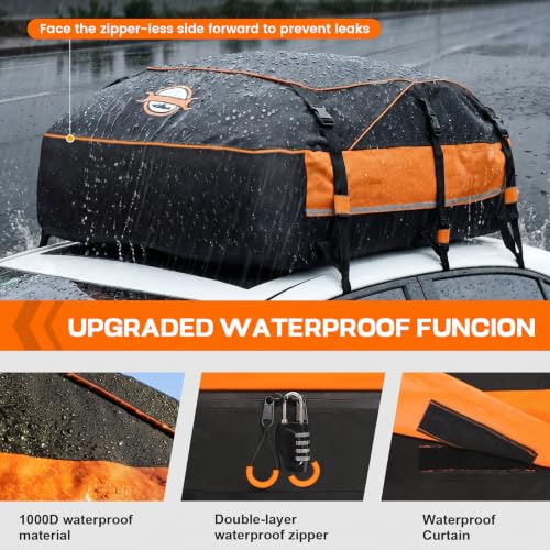 Sailnovo Portaembarcaciones Aerodinámico para Techo de Vehículo, Bolsa Impermeable de 20 Pies Cúbicos miniatura 5