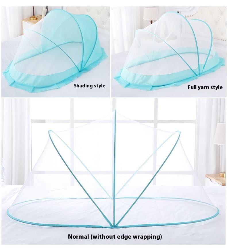 Image of DecorTwist Baby Mosquito Net for Bed - Foldable Pop-Up Dome Net for Newborns & Infants (0-24 Months) | Breathable Mesh, Insect & Fly Protection | 135x65x65 cm | Travel & Outdoor Safe (Mint)