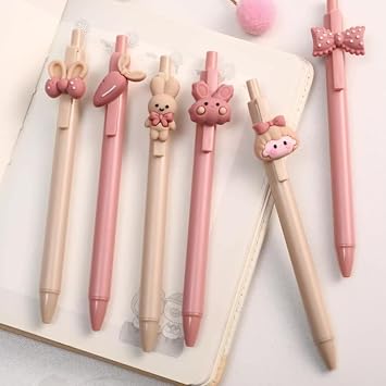 3 Pack Kawaii Cute Cartoon Animal Gel Ink Pen Ballpoint 0.5mm Black Ink Student Pens Rollerball Pens for Student Gift Stationery Office Supplies (Random)