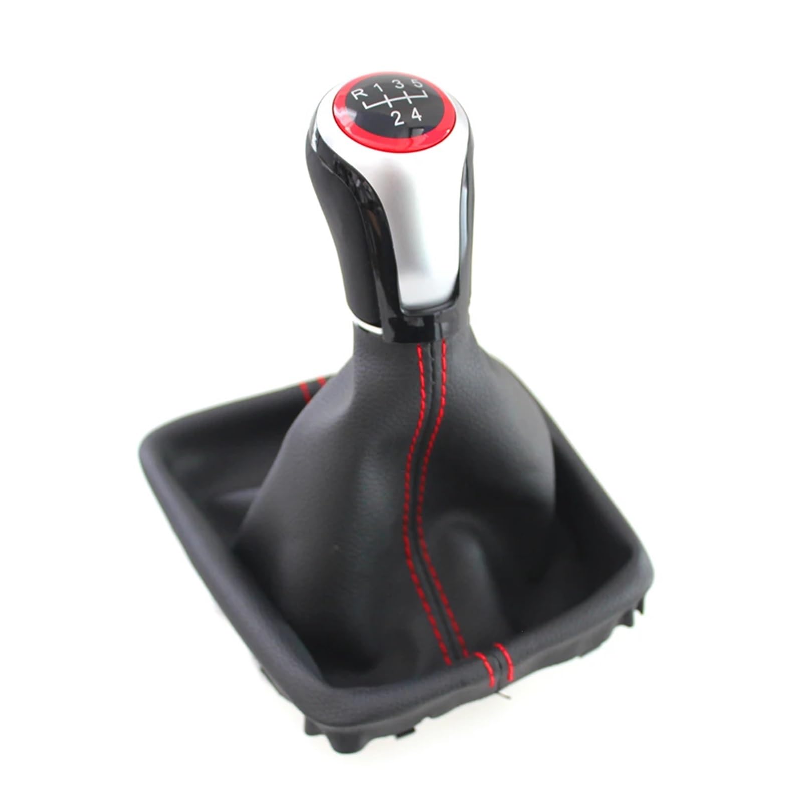 YLMKMVLCZC Car Accessories for Leon III 3 MK3 2012-2017 5 Speed MT Lever Change Knob with Red Stitching Gear Shift Knob Lever