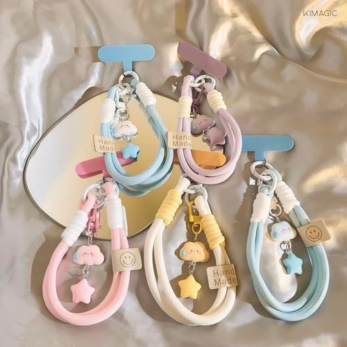 Image of KIMAGIC Korean Dopamine Phone Wrist Strap - Handmade Thickened Phone Lanyard, Anti-Drop Hands-Free Charm
