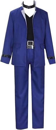 Anime Mens Costume Suit Blue Set Cosplay School Uniform Halloween Outfit