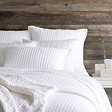 Pine Cone Hill Boyfriend White Matelasse Coverlet, King Size, White Solid Pattern
