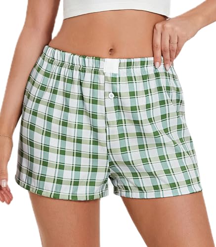 NUFIWI Women Y2k Pajamas Shorts Gingham Cute Pj Short Pants Plaid...