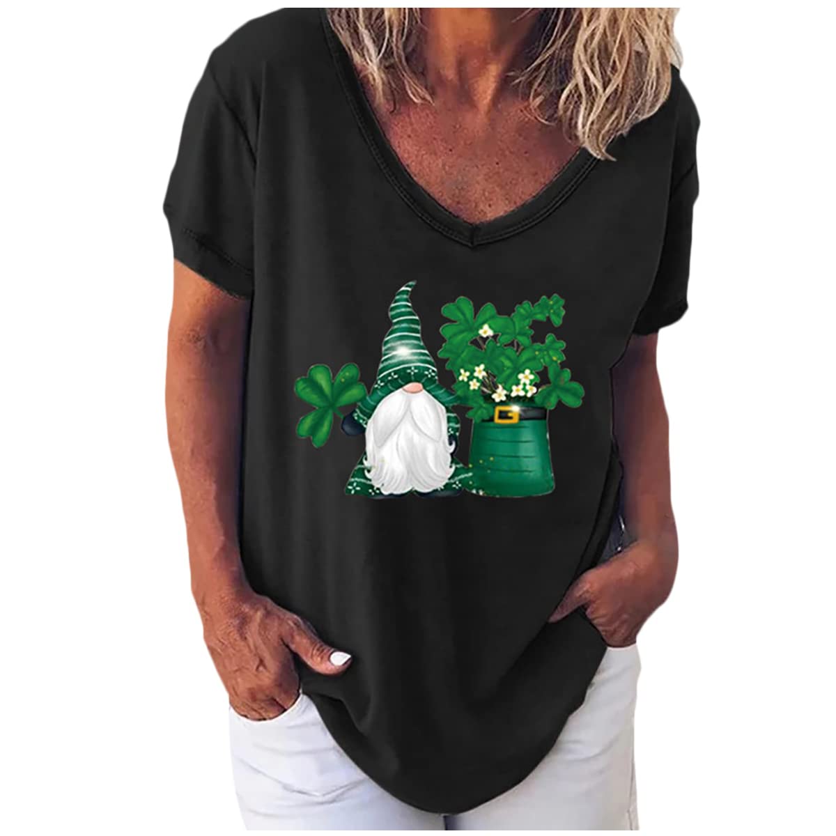 Bartira Spring and Summer Fashion Women's Breathable V-Neck Casual Lightweight Temperament Short Sleeve T-Shirt