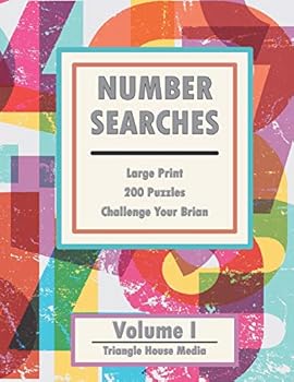 Paperback Number Searches: Large Print - 200 puzzles - Challenge Your Brain [Large Print] Book